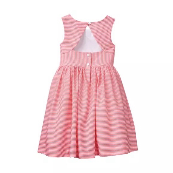 Janie and Jack Striped Bow Dress, pink with cutout back - Picture 2 of 4